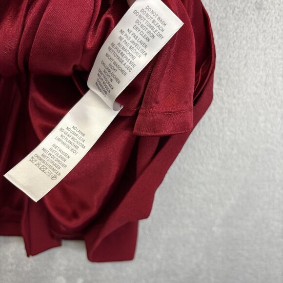 Adrianna Papell Red Flutter Party Dress Womens 16W Cold Shoulder Midi Cocktail - Picture 8 of 15